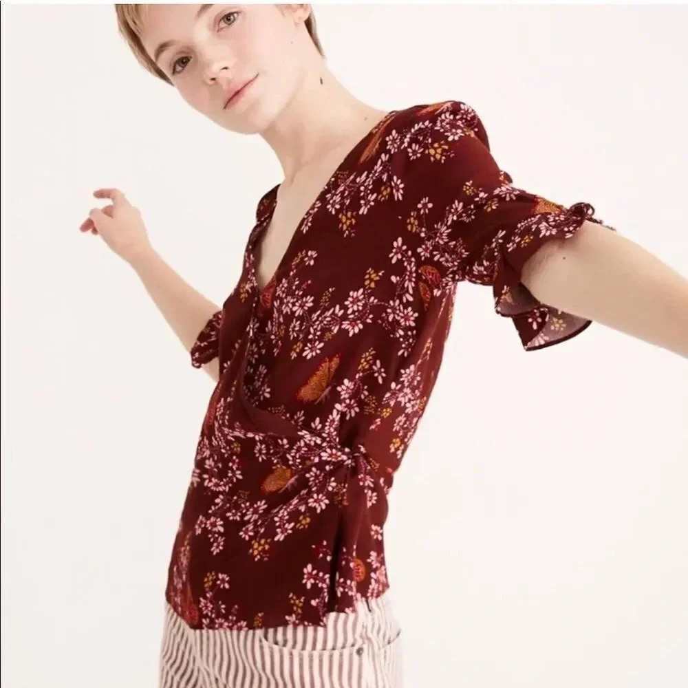 Madewell Floral Wrap Top